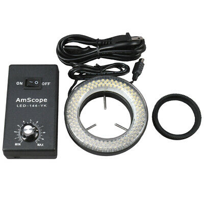 Amscope Led-144 144-led Microscope Ring Light With Adapter