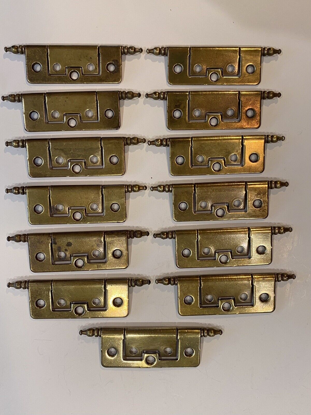 13 Steeple Point Brass Plated Self Mortise Cabinet Hinges