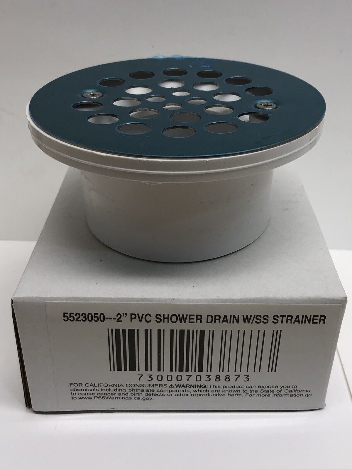 2" Pvc Receptor Base Shower Drain With Stainless Steel 4-1/4" Strainer