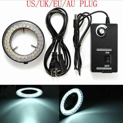 60led Adjustable Ring Light Illuminator Lamp For Stereo Zoom Microscope Us/eu/uk