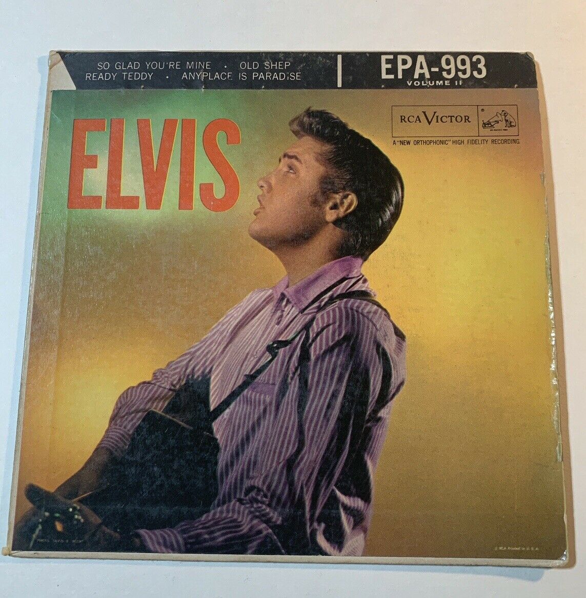 Elvis Volume Ii Cardboard Picture Sleeve / Epa-993 / Direct From Memphis