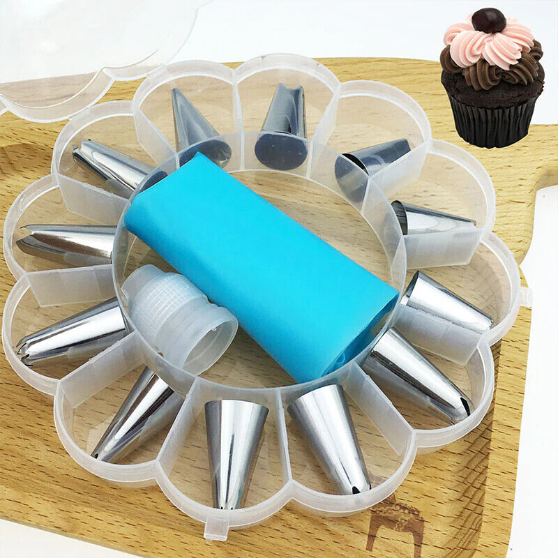 14 Pcs/set Diy Cake Decorating Piping Cream Pastry Bag With 12 Pcs Nozzle Set