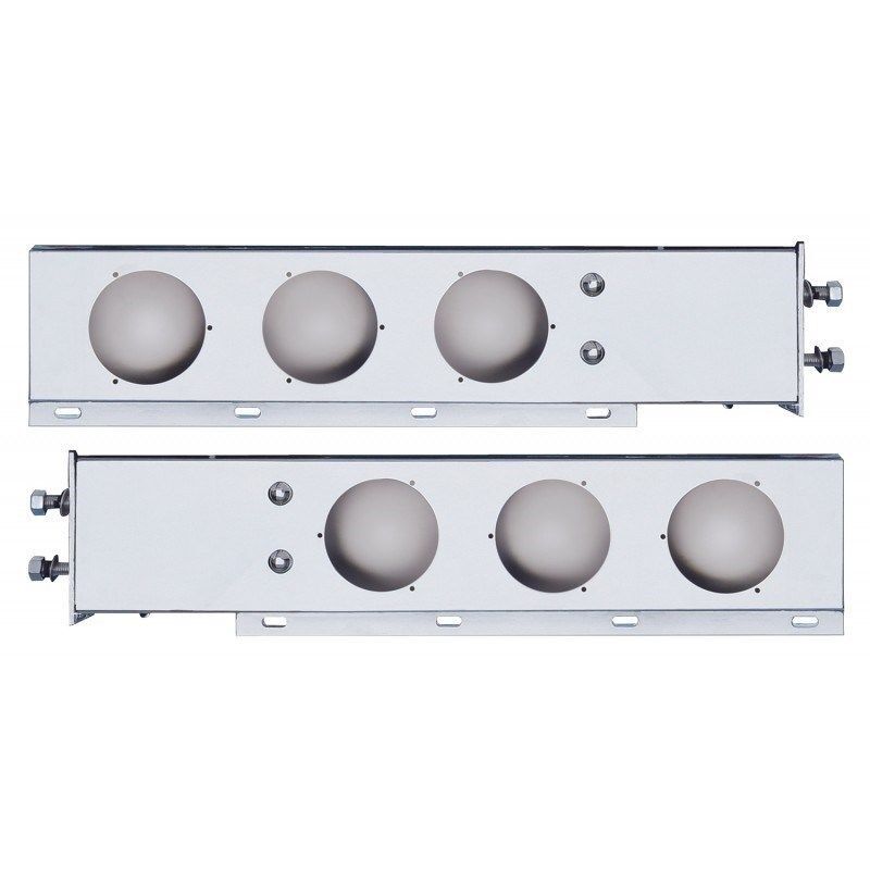 Stainless Mud Flap Hanger Set With 4" Light Cutouts Spring Loaded Pacific 22301