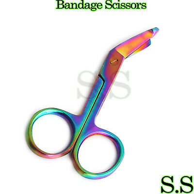 1 Lister Bandage Nurse Scissors - 3.5" Multi Titanium Color Rainbow Nurse