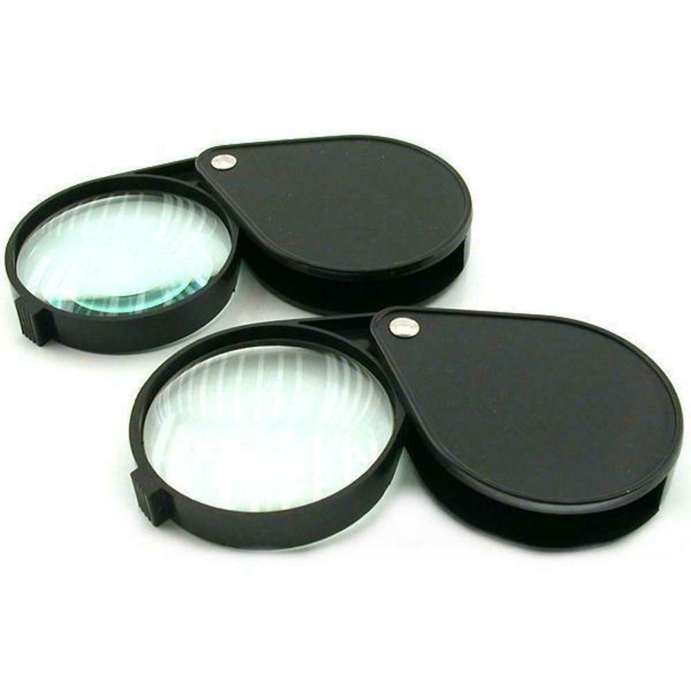 2 4x Folding Magnifier Magnifying Magnification Glass Lens Reading Tools