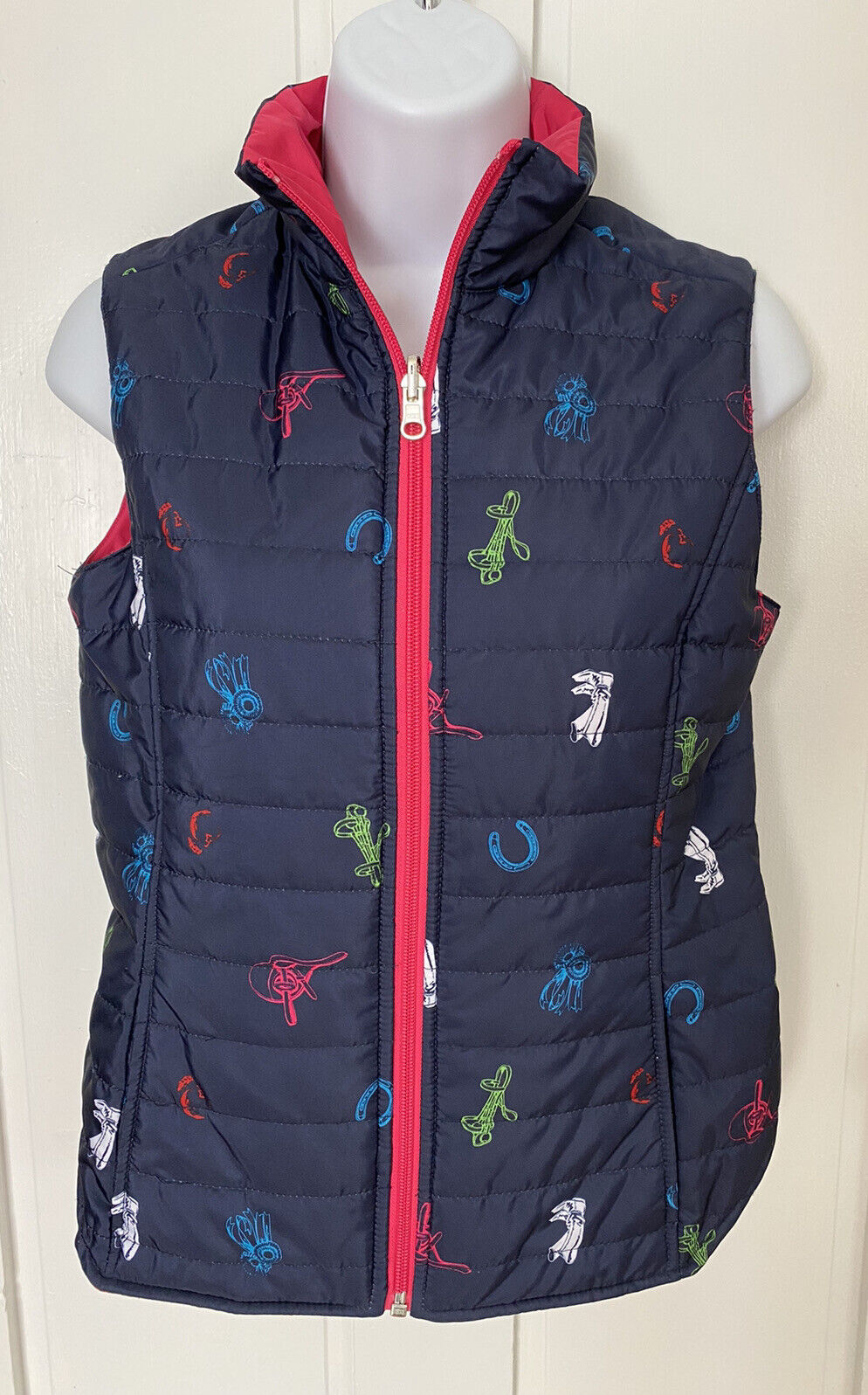 Ariat Vest Equestrian Theme Horse Riding Girls Youth Xl Winter Puffer