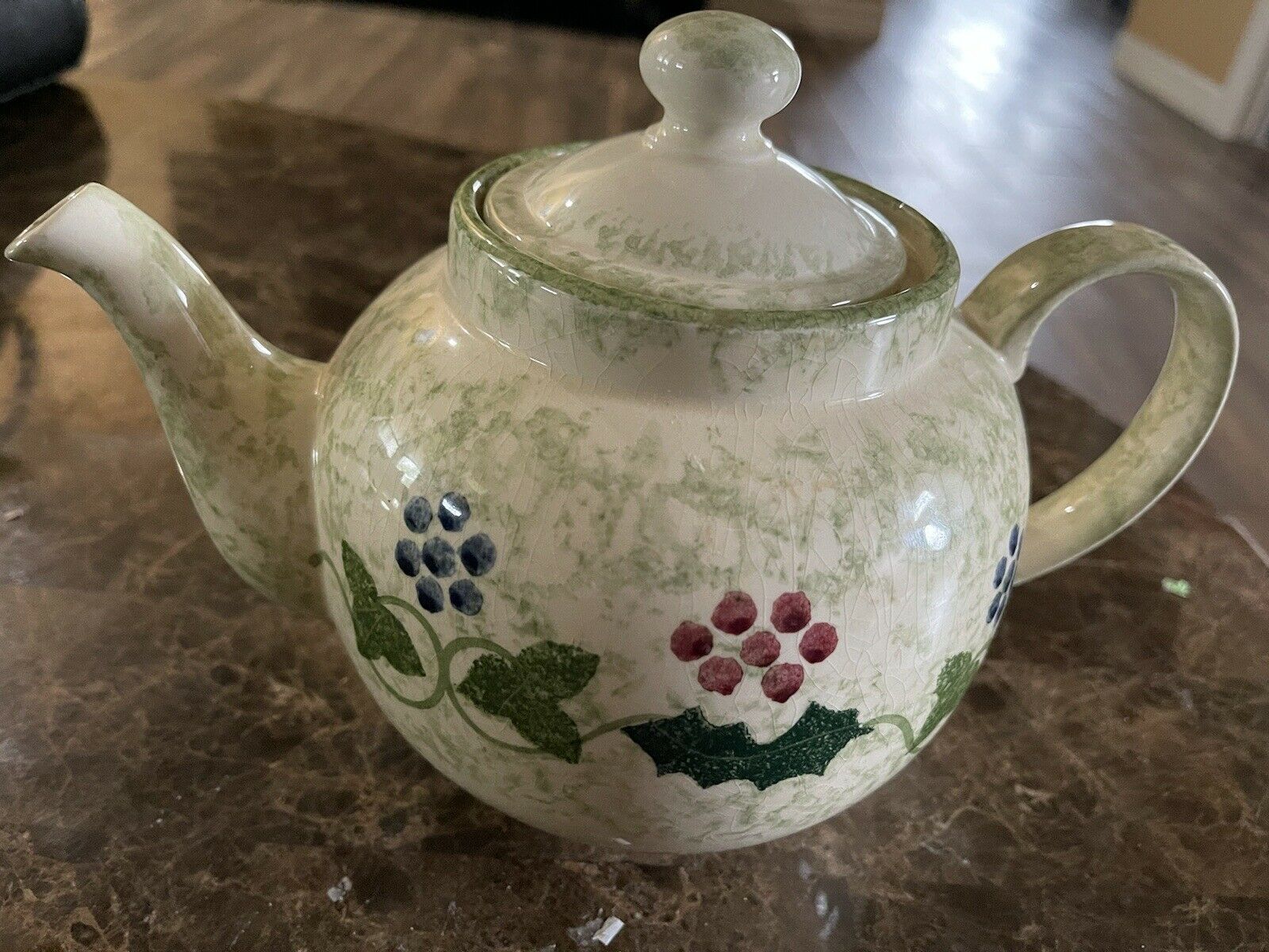 Poole Pottery Hand Painted Garden Vegetables Teapot Tea Pot England
