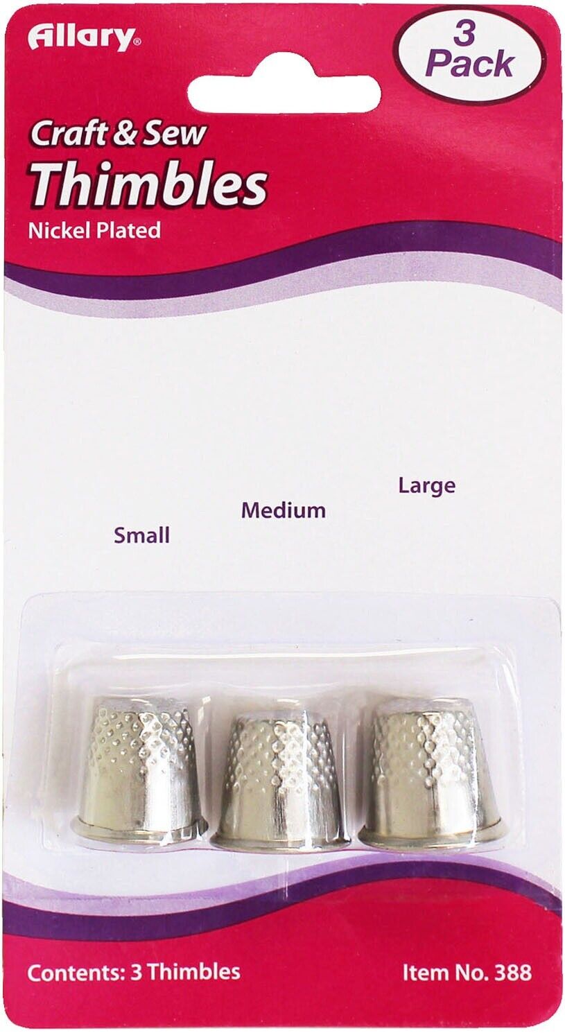 Allary Thimbles 3/pkg-assorted Sizes, 3 Pack