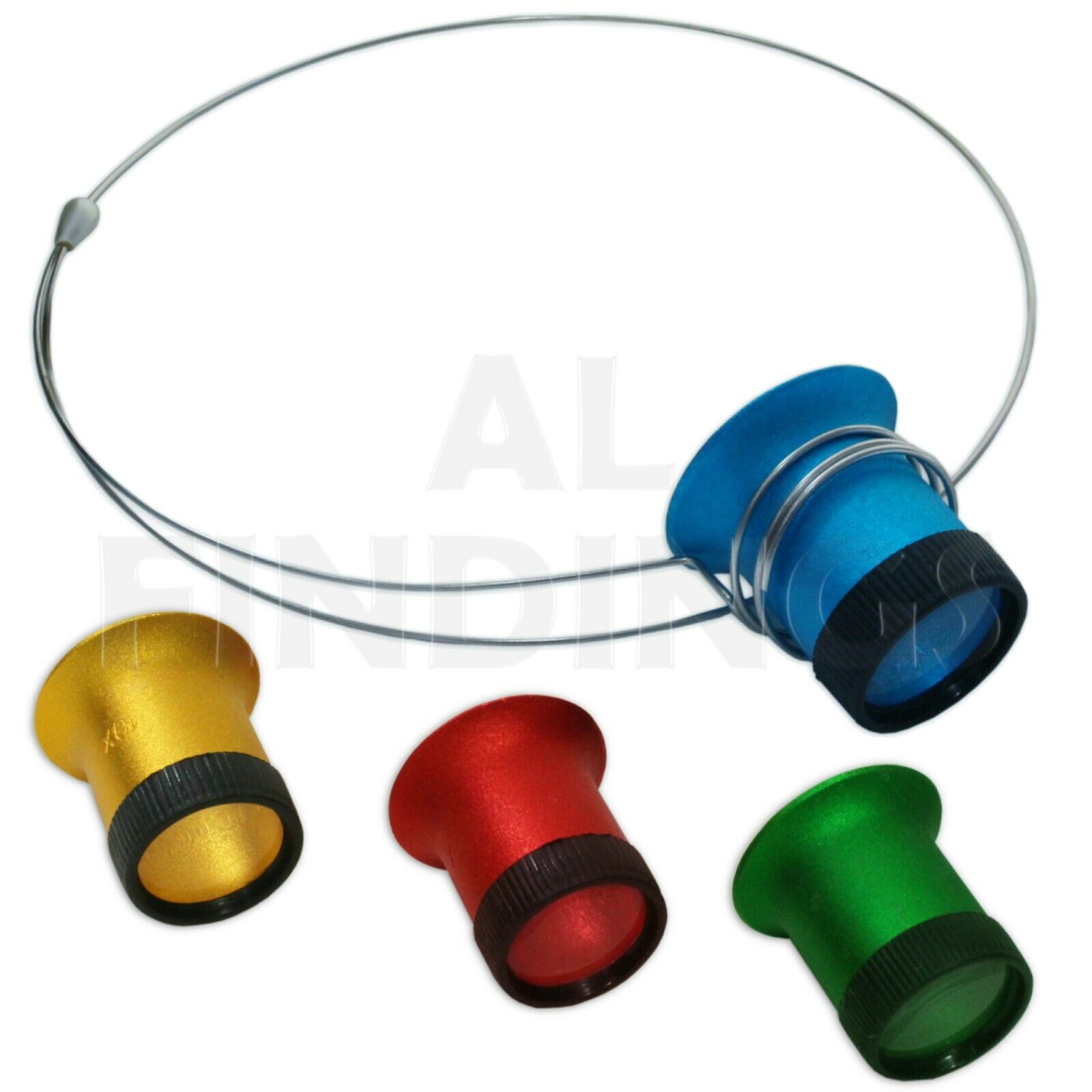 Jewellers Eyeglass Loupe Headband Set 4 Loupe Magnifying Glass Gold Silver Check