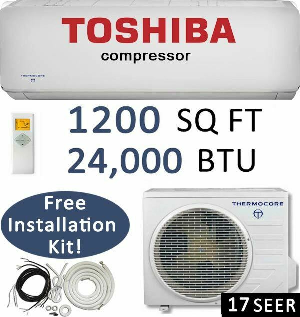 24,000 Btu Ductless Air Conditioner, Heat Pump Mini Split: 17 Seer / 24000 Btu