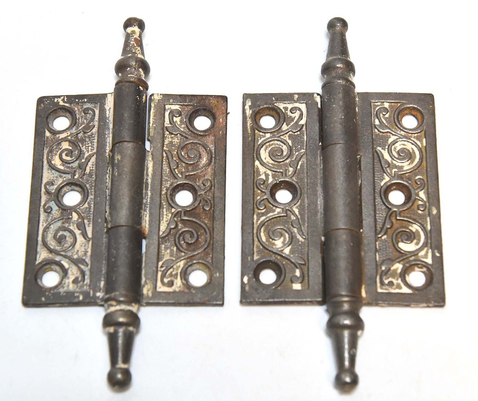 2 Vintage Eastlake Style Steeple Pin Door Hinges 3 X 2 1/2
