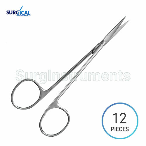 12 Iris Scissors 4.5" Straight Surgical Dental Instruments